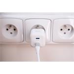 SWISSTEN SÍŤOVÝ ADAPTÉR GaN 2x USB-C 20W POWER DELIVERY BÍLÝ