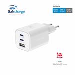 SWISSTEN SÍŤOVÝ ADAPTÉR GaN 2x USB-C 65W PD + 1x USB-A 30W QC BÍLÝ