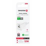 Swissten Síťový adaptér Smart IC 2x USB 2,1A Power, černý