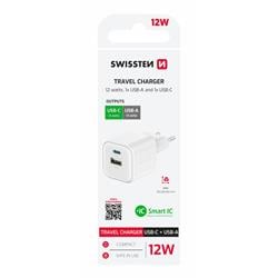 Swissten Síťový adaptér Smart IC 2x USB 2,1A Power, černý