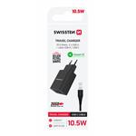 SWISSTEN SÍŤOVÝ ADAPTÉR SMART IC 2x USB 2,1A POWER + DATOVÝ KABEL USB / TYPE C 1,2 M ČERNÝ