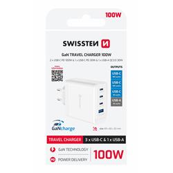 Swissten Síťový adaptér Smart IC 2x USB 3A Power, černý