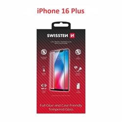 Swissten Sklo Full Glue, Color Frame, Case Friendly pro Apple iPhone 16 Plus, černé