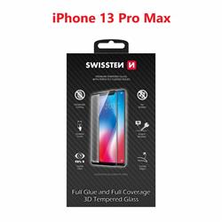 Swissten Sklo Ultra Durable 3D Full Glue Glass pro Apple iPhone 13 Pro Max, černé