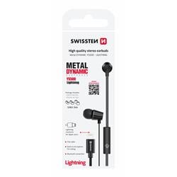 Swissten Sluchátka Earbuds Dynamic Lightning YS500, černá