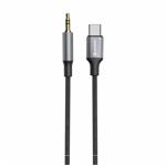 Swissten Textile audio adaptér USB-C/3,5mm Jack 1,5 m, černý