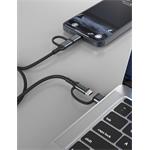 Swissten Textilní datový kabel 4in1 3A 1,5m, černý