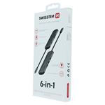 Swissten USB-C hub 6v1, aluminium  