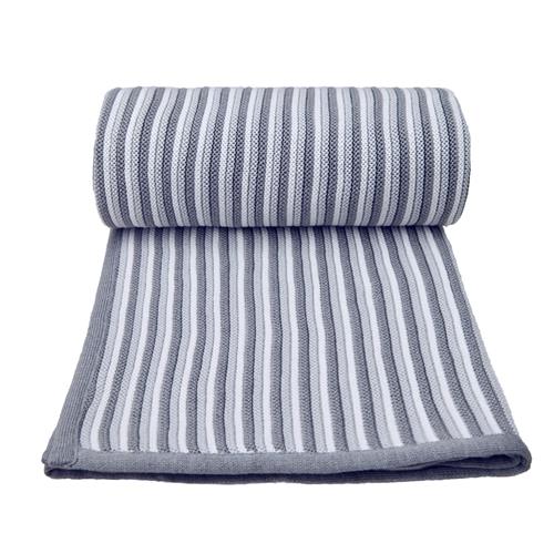 T-TOMI Pletená deka SPRING White + Grey 