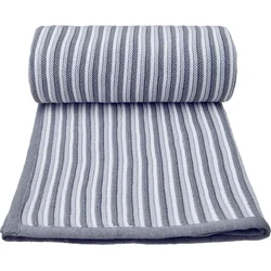 T-TOMI Pletená deka SPRING White + Grey 