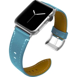Tactical Color kožený řemínek pro Apple Watch 4 40mm Aqua - modrý