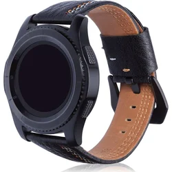 Tactical Color Line Kožený Pásek pro Samsung Gear S2 Classic Black - černý