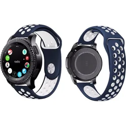 Tactical Double Silikonový Pásek pro Samsung Gear 42mm Blue/White - modro bílý