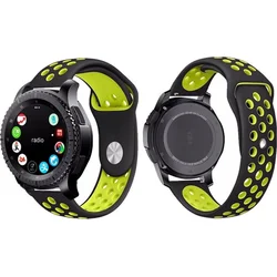 Tactical Double Silikonový Pásek pro Samsung Gear S2 Black/Yellow - černo žlutý
