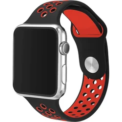 Tactical Double silikonový řemínek pro Apple Watch 1/2/3 38mm Black/Red - černo červený