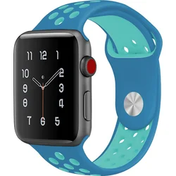 Tactical Double silikonový řemínek pro Apple Watch 1/2/3 38mm Blue/Light Blue - modrý
