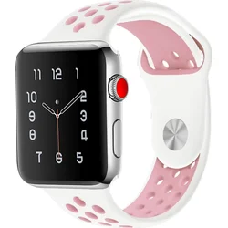 Tactical Double silikonový řemínek pro Apple Watch 1/2/3 38mm White/Pink - bílo růžový