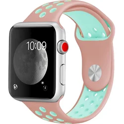 Tactical Double silikonový řemínek pro Apple Watch 4 44mm Pink/Green - růžovo zelený