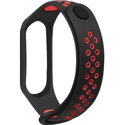 Tactical Double silikonový řemínek pro Xiaomi Mi Band 3/4 Black/Red