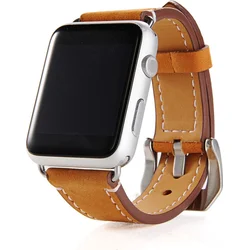 Tactical Genuine kožený řemínek pro Apple Watch 1/2/3 42mm Brown - hnědý