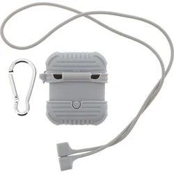 Tactical silikonové pouzdro vč. Karabiny pro Apple Airpods Grey - šedý