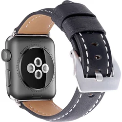 Tactical Supper Me kožený řemínek pro Watch 1/2/3 42mm Black - černý