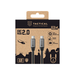 Taktický kábel Fat Man 2.0 USB-C/USB-C 1 m sivý