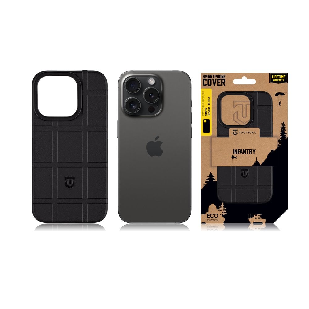 Taktický pechotný kryt pre Apple iPhone 15 Pro Black