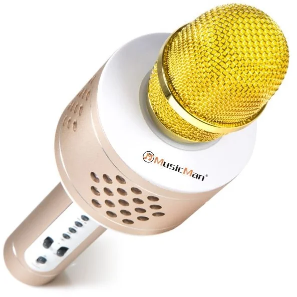 Technaxx BT-X35 PRO Bluetooth karaoke mikrofón, zlato-strieborná 4611