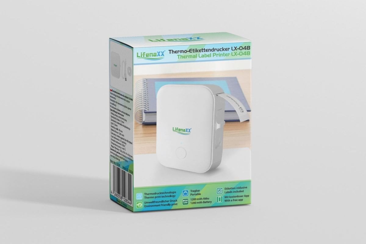 Technaxx Lifenaxx přenosná termální tiskárna etiket (LX-048) bílá