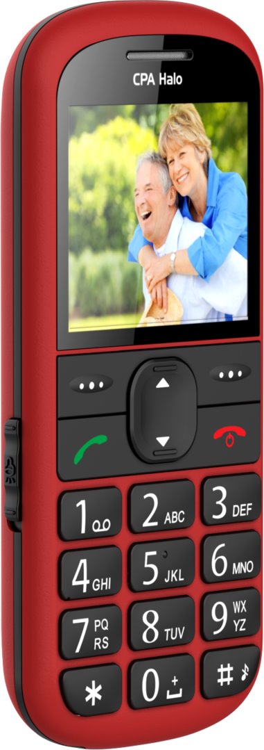 Telefon CPA Halo 21 Senior červený s nabíjecím stojánkem