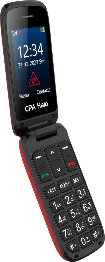 Telefon CPA Halo 25 Senior červený s nabíjecím stojánkem