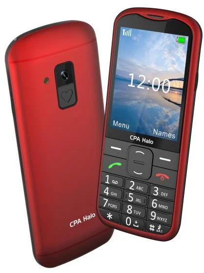 Telefon CPA Halo 28 Senior červený s nabíjecím stojánkem