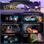 Televízor HISENSE 65U7S PRO Mini LED, 65"/165 cm, 4K Ultra HD, 120 Hz (165 Hz), HDR10+, lokálne stmievanie, DVB-T2/S2/C