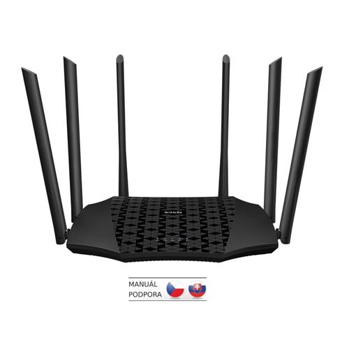 Tenda AC21 WiFi AC router 2100Mbps, 1x GWAN, 3x GLAN, VPN, IPv6, 6x 6dBi, 4x4 MU-MIMO, CZ App AC2100