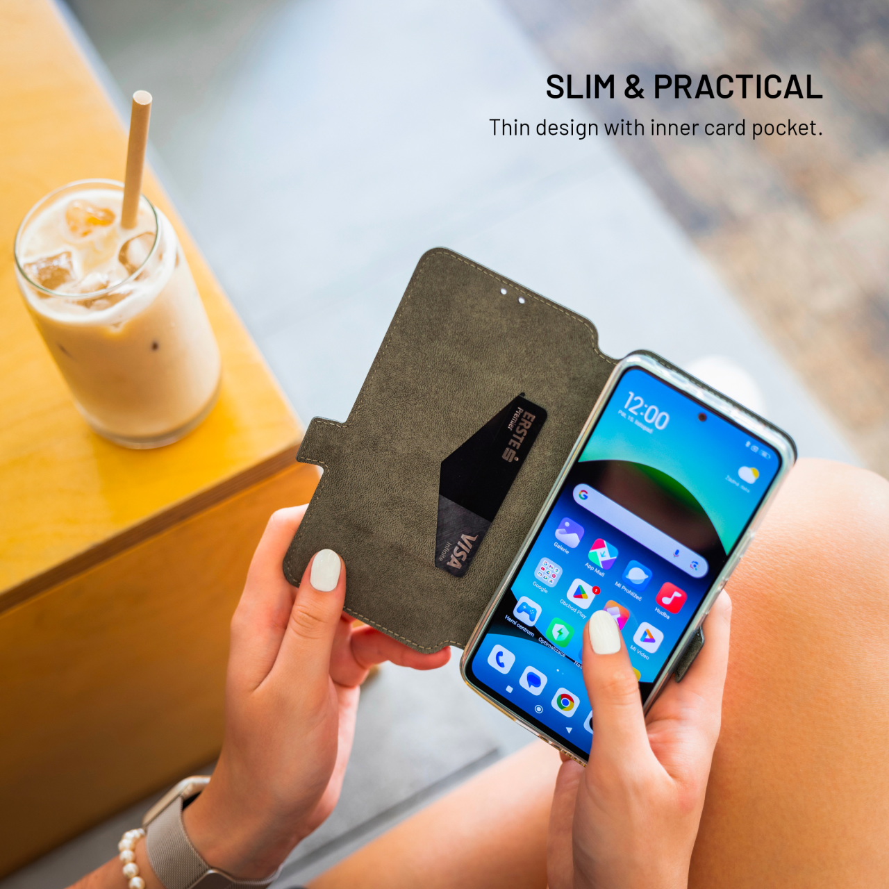 Tenké pouzdro typu kniha FIXED Topic pro Motorola Moto G14, černé