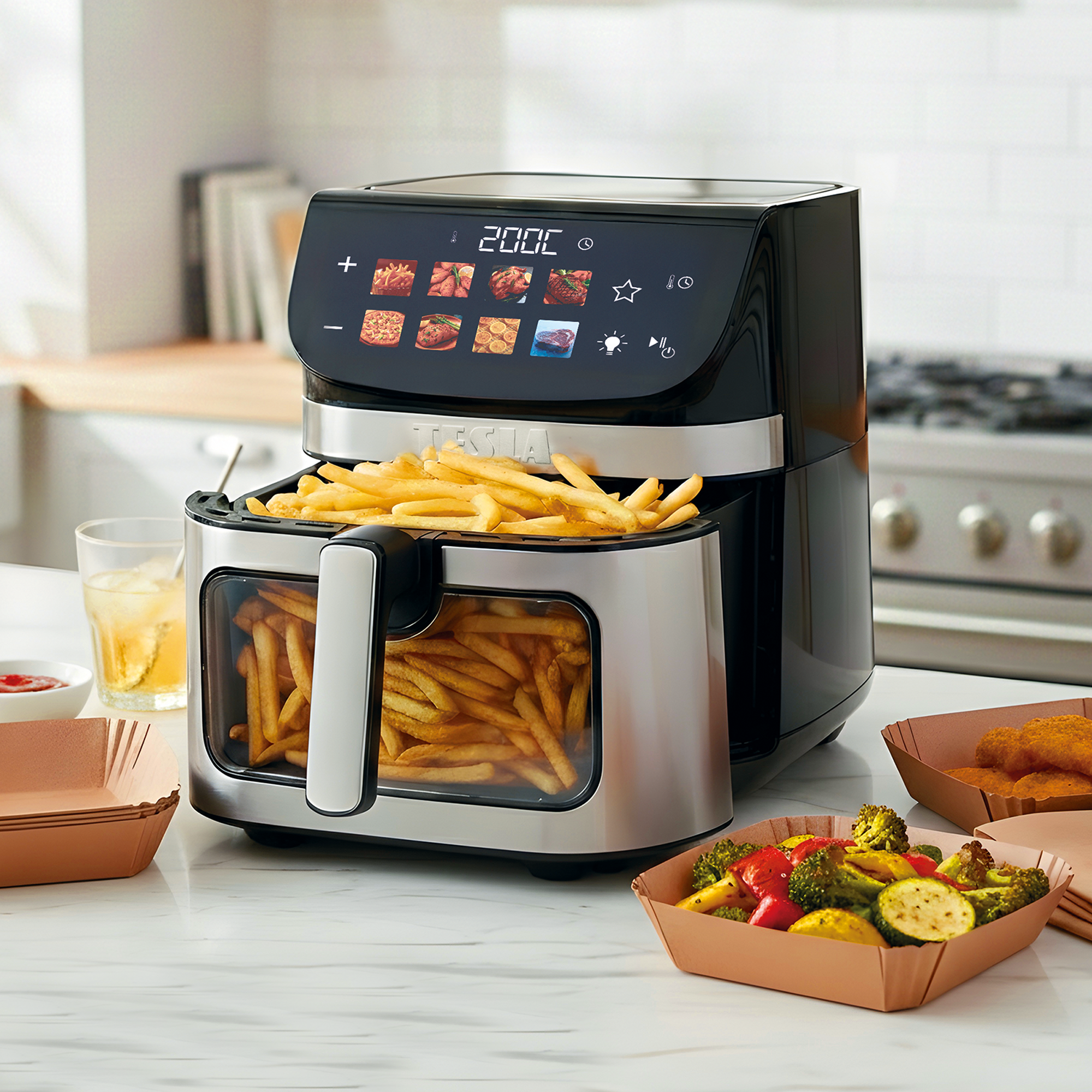 TESLA AirCook DualHeat QD464 XXL dvojitá teplovzdušná fritéza