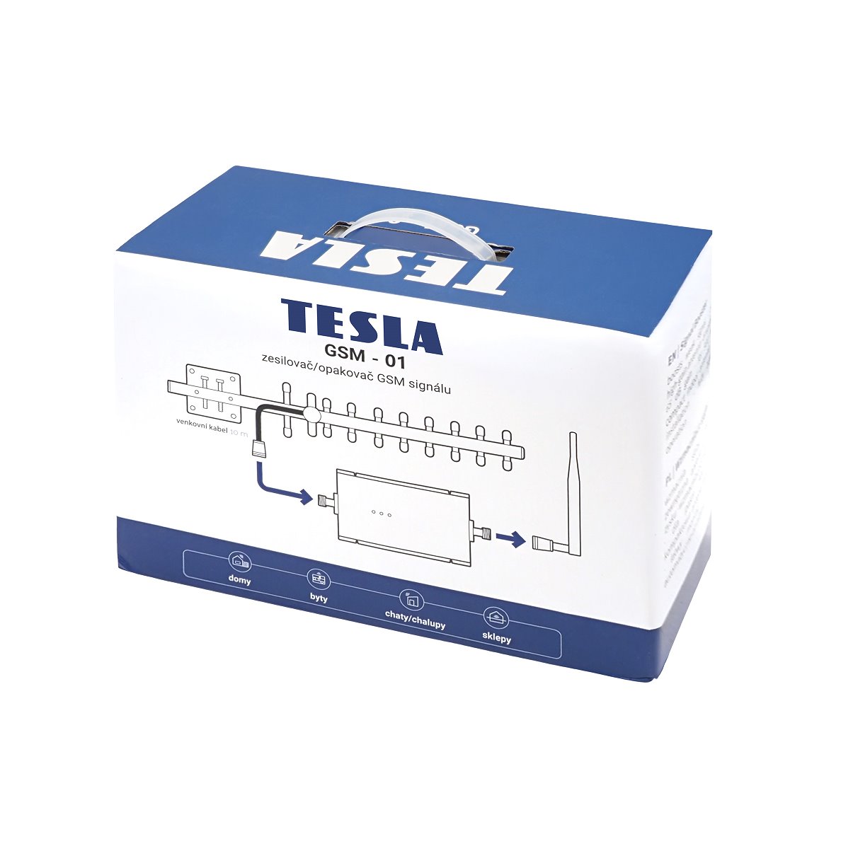 TESLA GSM-01, zesilovač/opakovač GSM signálu (900 Mhz) - sada