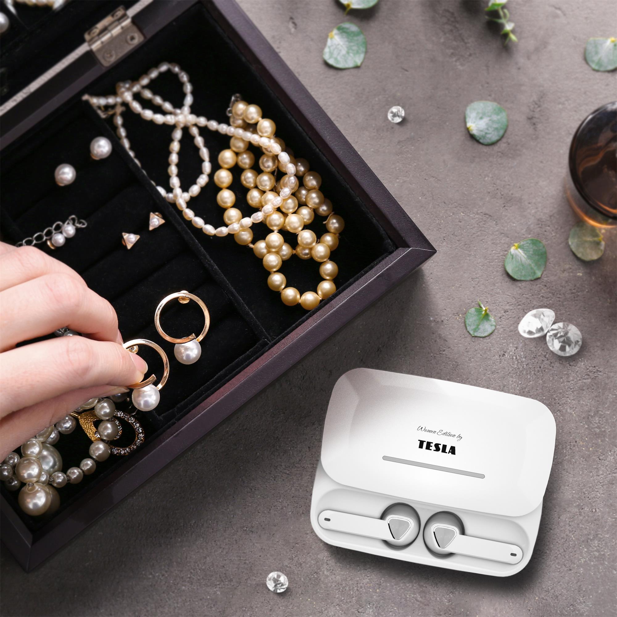 TESLA Sound EB20 bezdrátová Bluetooth sluchátka (Luxury White)