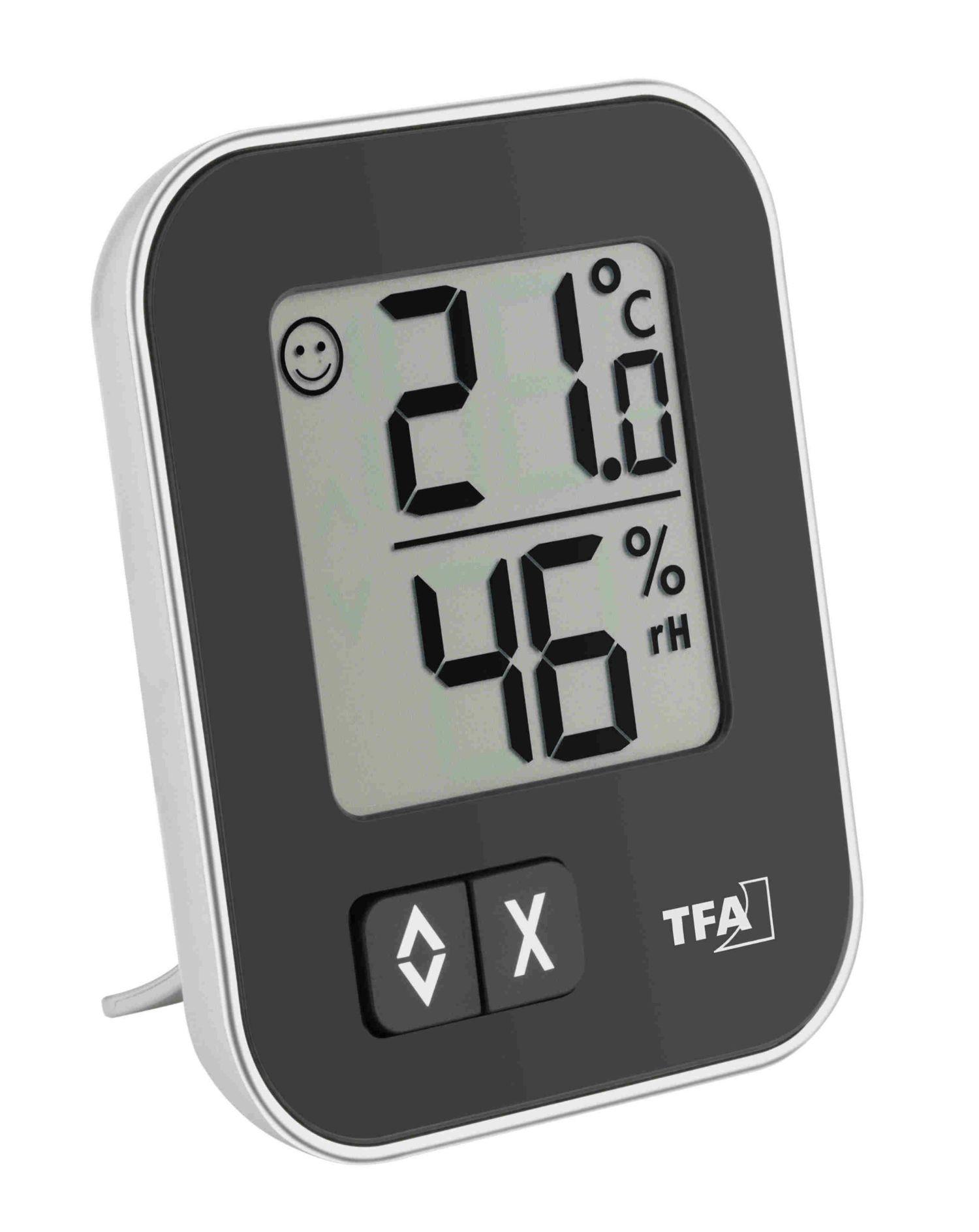 TFA 30.5026.01 - Digitálny teplomer s vlhkomerom MOXX - čierny