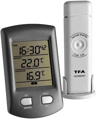 TFA bezdrôtový teplomer s hodinami 30.3034.10 RATIO TFA30.3034.10
