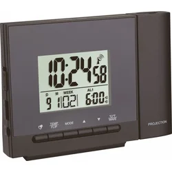 TFA digitálna budík s rádiovo riadeným časom a projekciou 60.5013.01 - čierny TFA60.5013.01