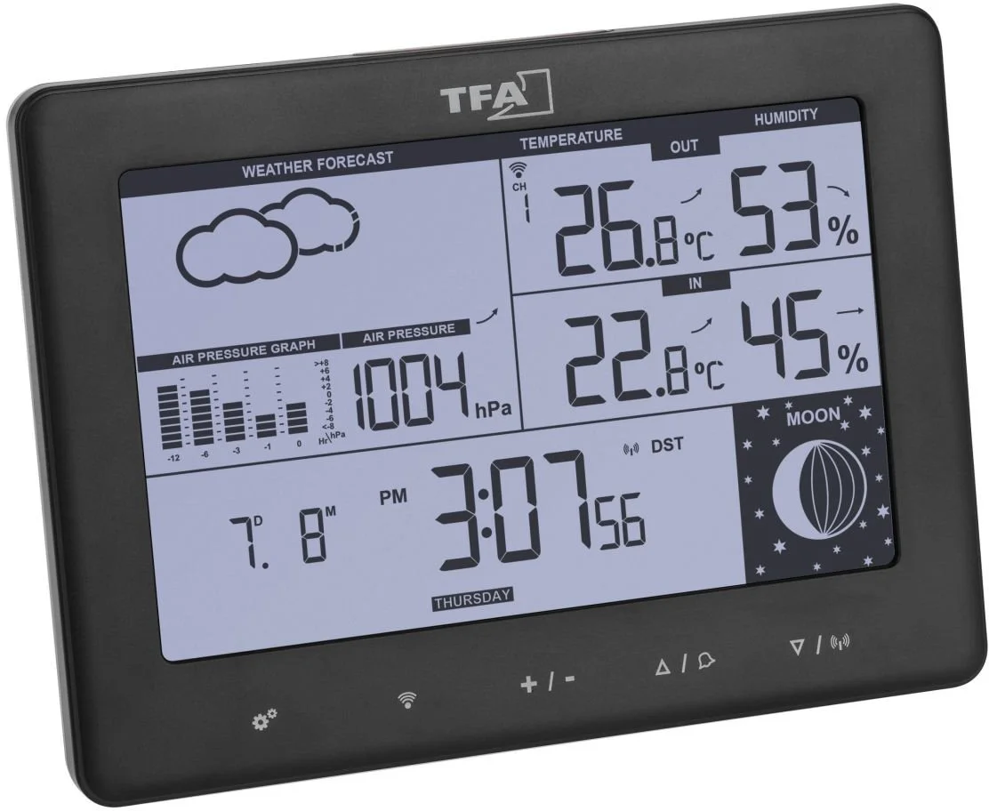 TFA domáca meteostanica s predpoveďou počasia 35.1158.01.GB - čierna TFA35.1158.01.GB