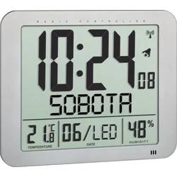 TFA nástěnné hodiny řízené rádiovým signálem s českým dnem v týdnu 60.4516.54