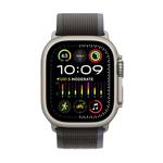 Titánové puzdro Apple Watch Ultra 2 49 mm s čiernym a modrým remienkom - S/M