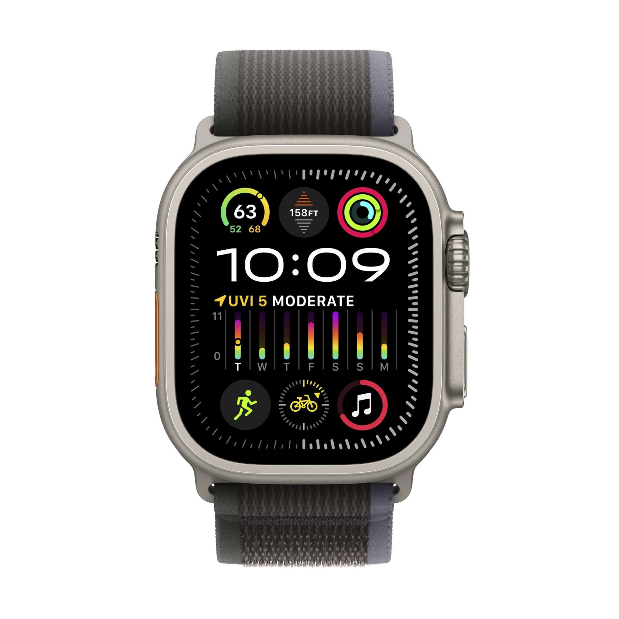 Titánové puzdro Apple Watch Ultra 2 49 mm s čiernym a modrým ťahom - M/L