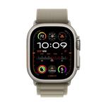 Titánové puzdro Apple Watch Ultra 2 49 mm s olivovou farbou Alpine Tension - Malé