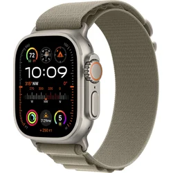 Titánové puzdro Apple Watch Ultra 2 49 mm s olivovou farbou Alpine Tension - Malé