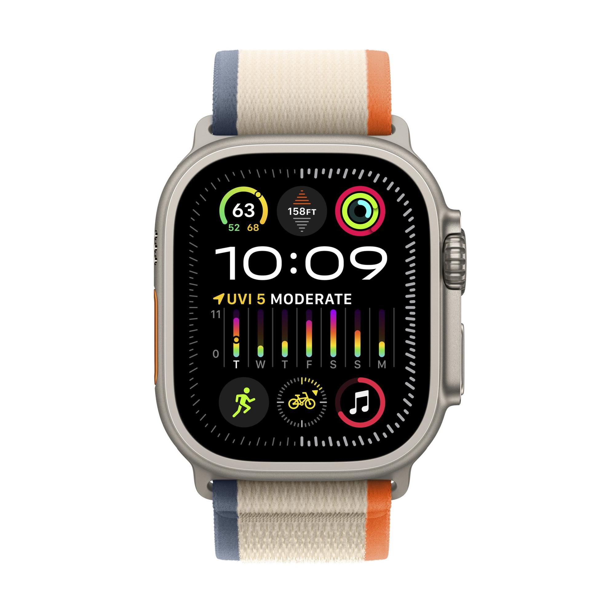 Titánové puzdro Apple Watch Ultra 2 49 mm s oranžovým a béžovým ťahom - M/L