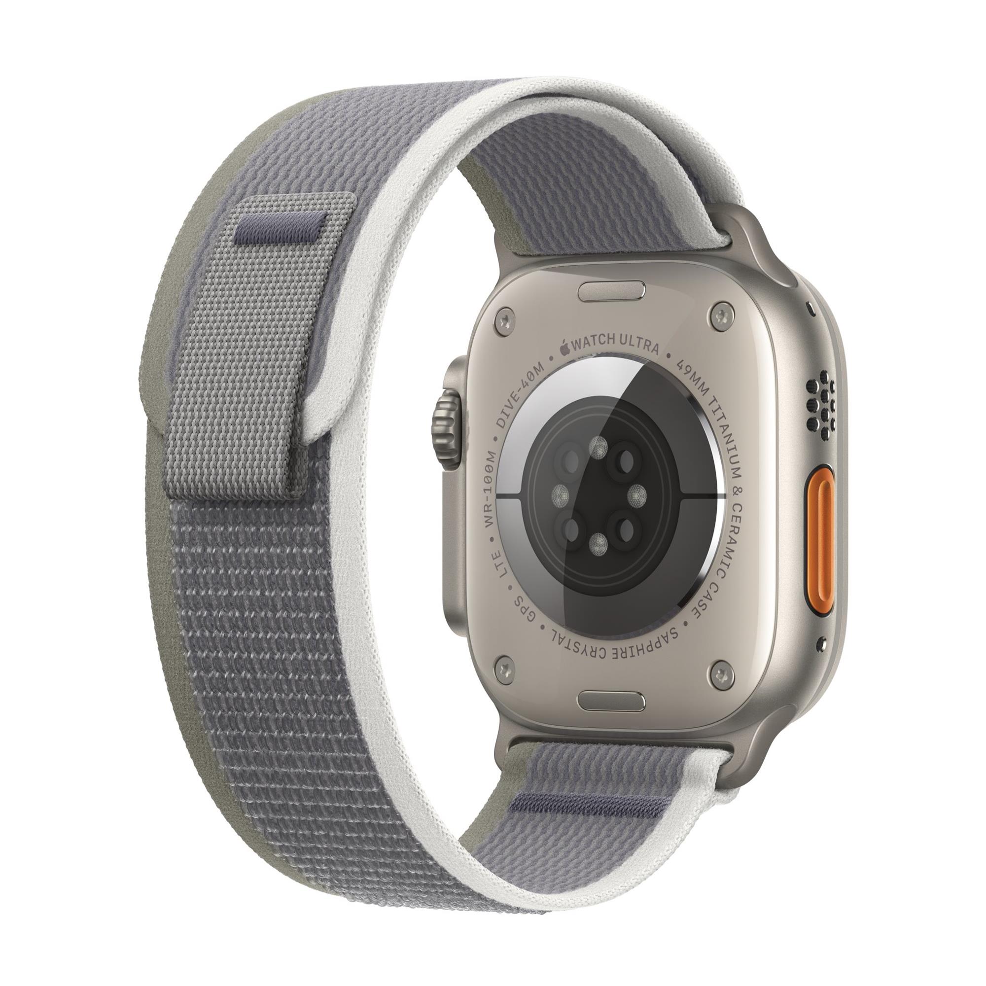 Titánové puzdro Apple Watch Ultra 2 49 mm so zeleno-šedým ťahom - S/M
